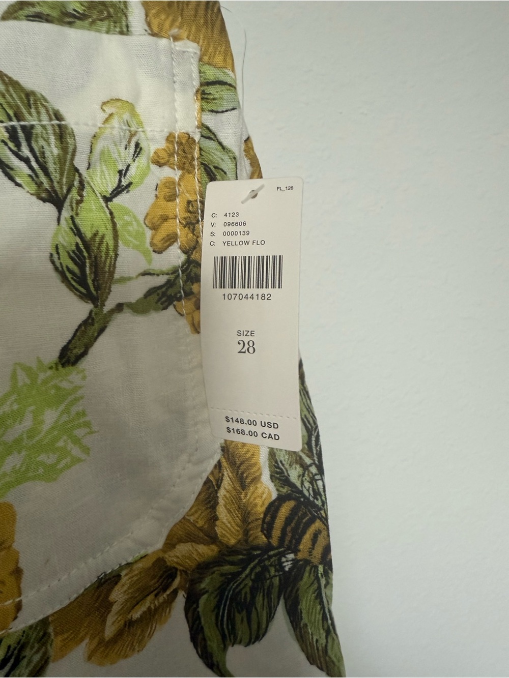 Maeve White Wide-Leg Floral Crop Pants with Yellow & Green Print - Picture 3 of 4
